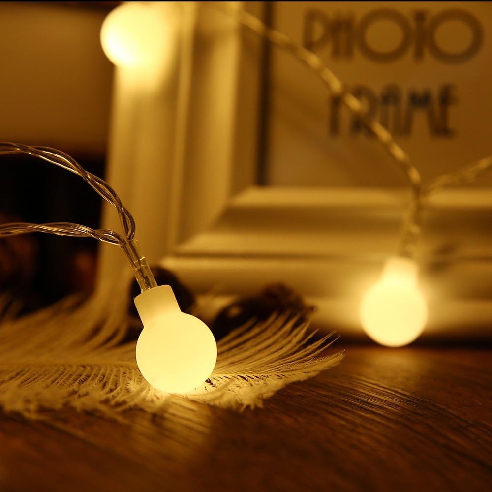 ZOUTOG Battery Operated String Lights, 33ft/10m 100 LED Bulb Warm White Globe String Lights with Remote Controller, Decorative Timer Fairy Light for Christmas/Wedding/Party Indoor and Outdoor : Garden & Outdoor