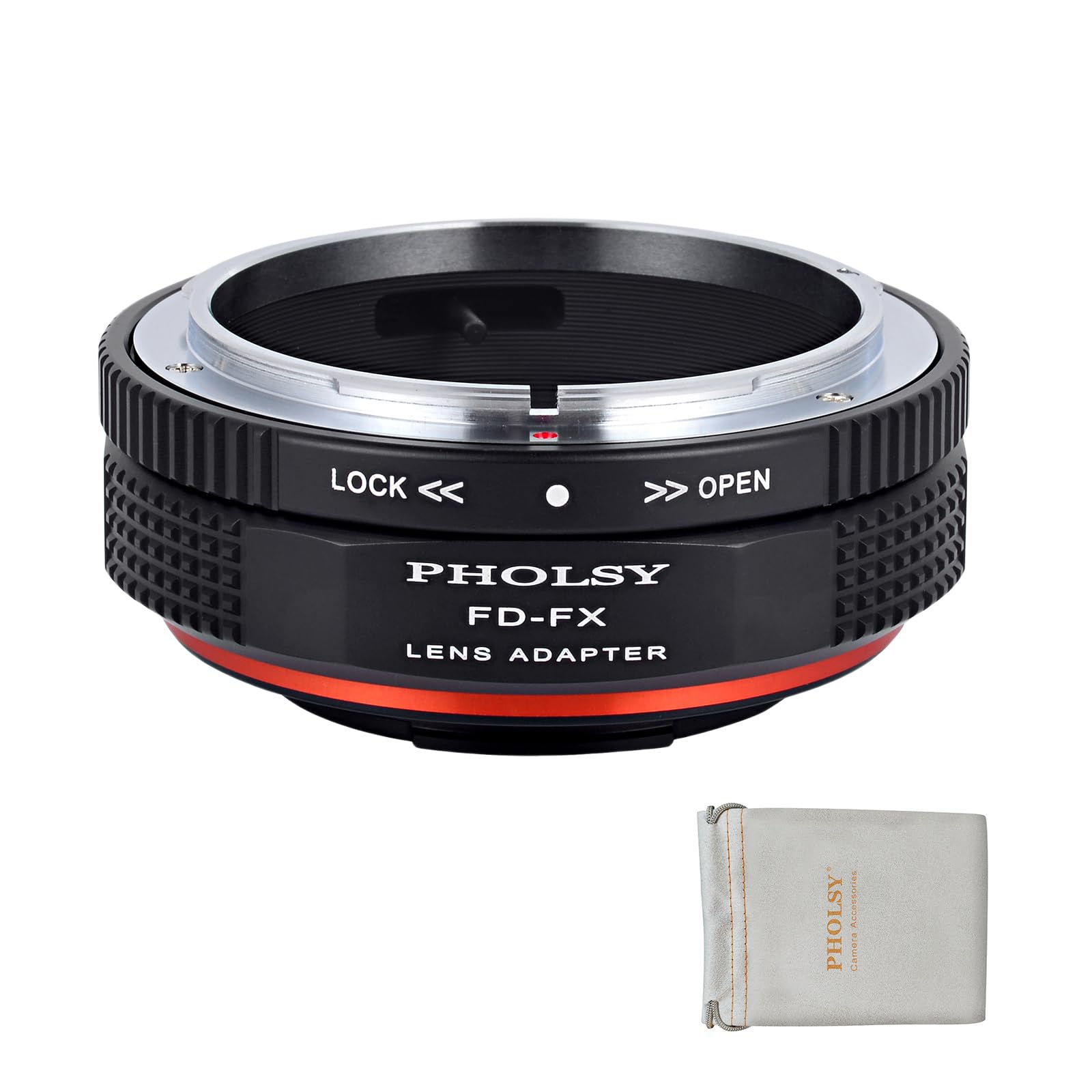 PHOLSY FD to FX Lens Mount Adapter with Aperture Lever Compatible with Canon FD FL Lens to Fujifilm X Camera Body Compatible with Fujifilm X-H2S, X-Pro3, X-T5, X-T4, X-S20, X-S10, X-T30II, X-E4 etc.