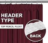 H.Versailtex Blackout Curtains 66x90 Two Panels with Tiebacks Burgundy Thermal view 3