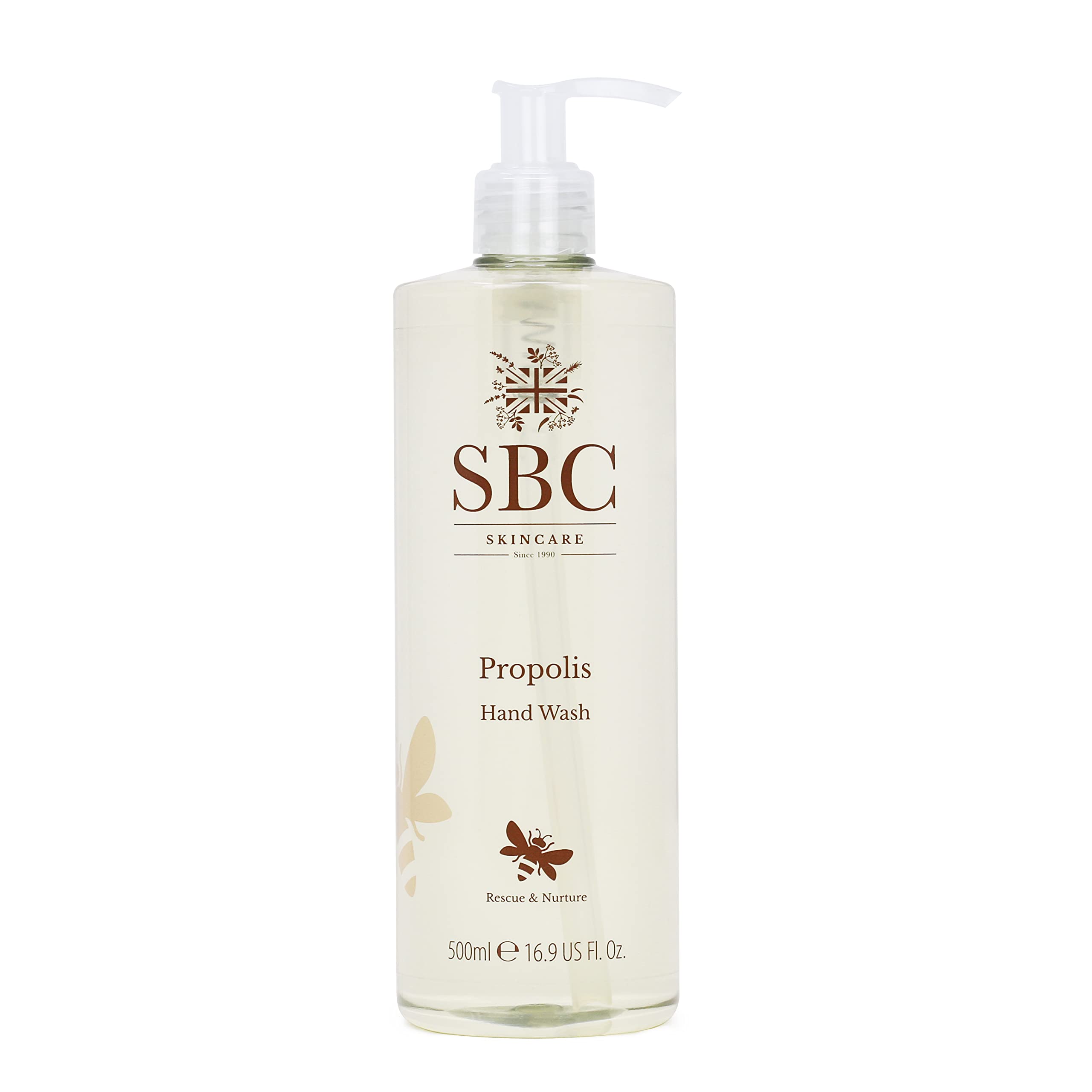 SBC Skincare Propolis Hand Wash - 500ml - Luxurious, Moisturising Hand Soap for Dry or Sensitive Skin