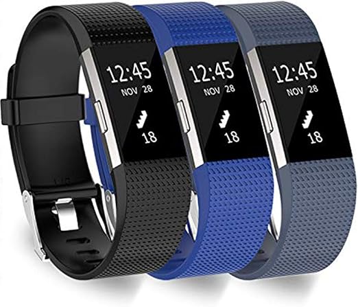 KingAcc Correa para Fitbit Charge 2, Silicona Suave Pulsera de Respueto con Hebilla de Metal Compatible con Fitbit Charge 2 smartwatch