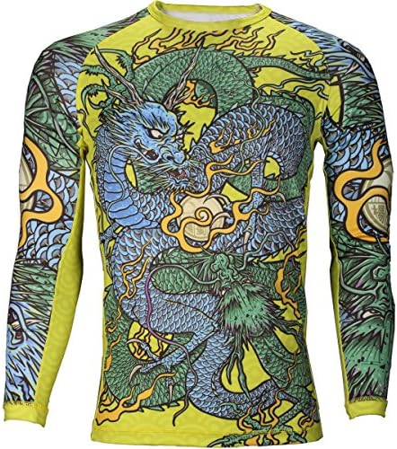 Meerkatsu Colliding Dragons Rashguard - Green - Large
