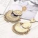 RINHOO Vintage Bohemian Ethnic Gypsy Tassel Large Flower Punk Pearls Drop Dangle Earrings Women Girls Jewelry (Gold)