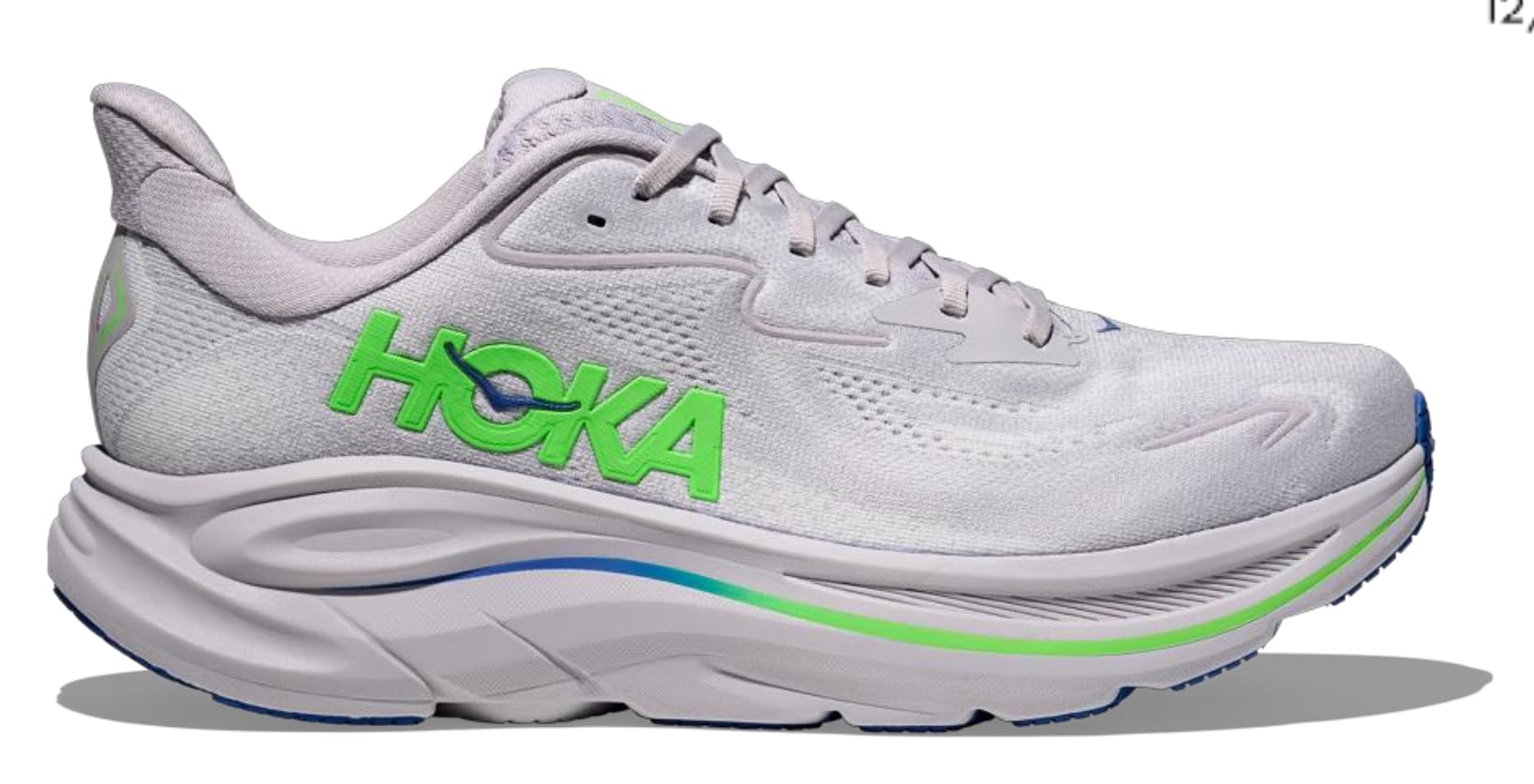 Hoka Men's Clifton 10 Ash Grey/Neon Green 11.5 Medium Image