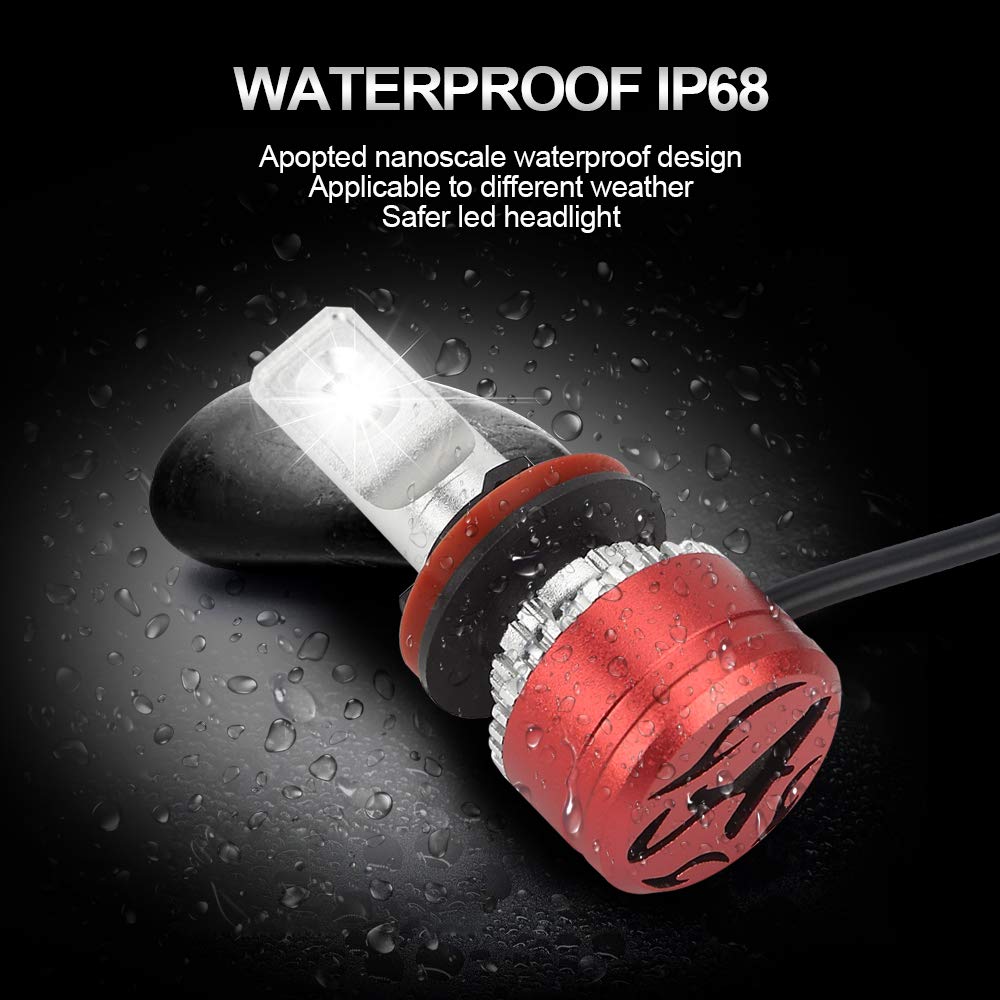 Green-L LED Headlight Bulbs H11/H8/H9 All-in-One Conversion Kits COB 8000LM 6000k White Super Bright Automotive Headlamp- 2 Year Warranty