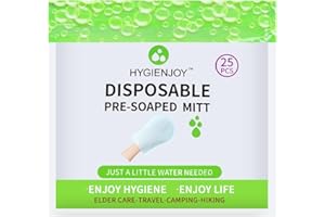 HYGIENJOY-Rinse Free Bath Wipes(25 counts),Disposable No Rinse Body Wash,More Convenient to Use,Mitten Shower Wipes,for Nursing The Elderly,The Injured and The Disabled (1 Pack)