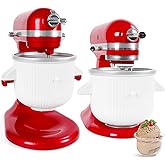 Gdrtwwh Ice Cream Attachment for Kitchenaid Stand Mixer,Ice Cream & Sorbet Gelato Maker,Fits Kitchenaid 4.5-5Qt Stand Mixer a