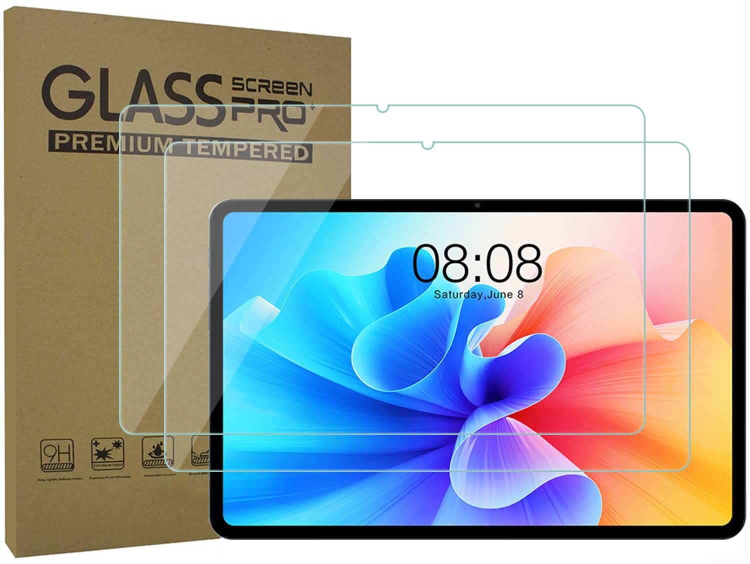AKNICI 2-Pack Screen Protector for TECLAST T40 Pro Tablet 10.4 Inch, Tempered Glass Film, Anti-Scratch 9H Hardness Tempered Glass for TECLAST T40 Pro, TECLAST T40 Pro Tablet Screen Film