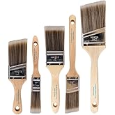 Pro Grade Paint Brushes, Paint Brush Set for Walls, Trim &amp; Stain, 5-Piece | Interior &amp; exterior | Cabinets, doors, furniture, decks | For latex &amp; oil-based | Synthetic bristles, Softwood handles