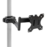 Mount-It! Universal Full Motion Steel Pole Mount with Articulating Arm and Removable VESA Plate for 17 to 32 Inch Monitors &amp; TVs, VESA 75x75 &amp; 100x100 Compatible, Black (MI-391)
