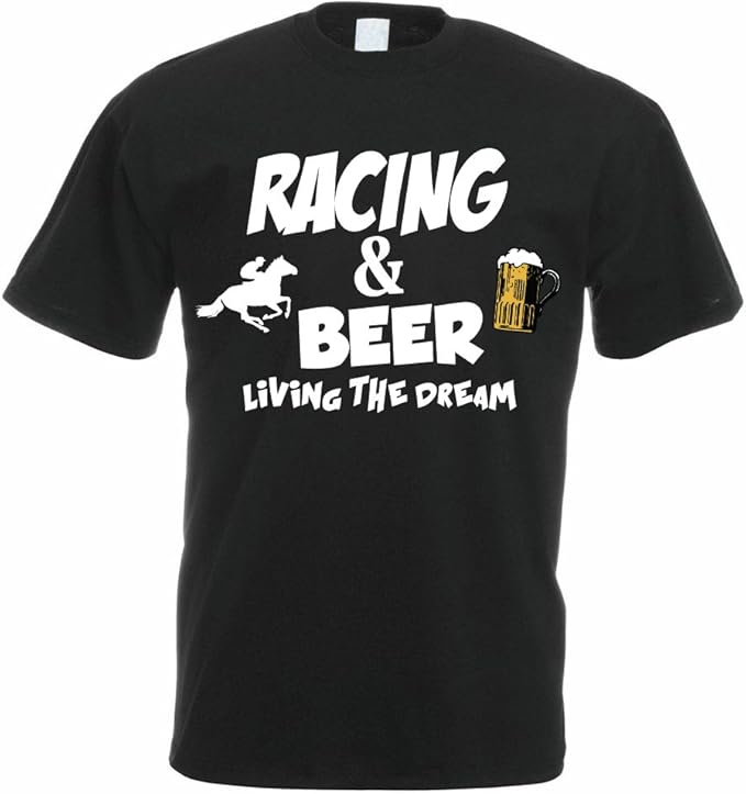The Classic Image Company Men's Horse Racing TShirt Racing & Beer