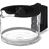 Amazon Basics 5-Cup Glass Replacement Carafe for Coffee Maker, Comfort-Grip Handle, Dripless Spout, Black