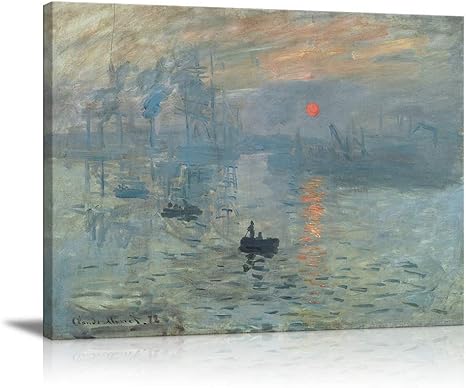 Amazon アートパネル 日の出 印象 世界の名画 フランス印象派の画家 クロード モネ 複製名画 インテリア 壁飾り Hdしゃしん 木枠付きの完成品 装飾軽くて取り付けやすい 40x50cm モネの作品10 アートフレーム ポスター オンライン通販