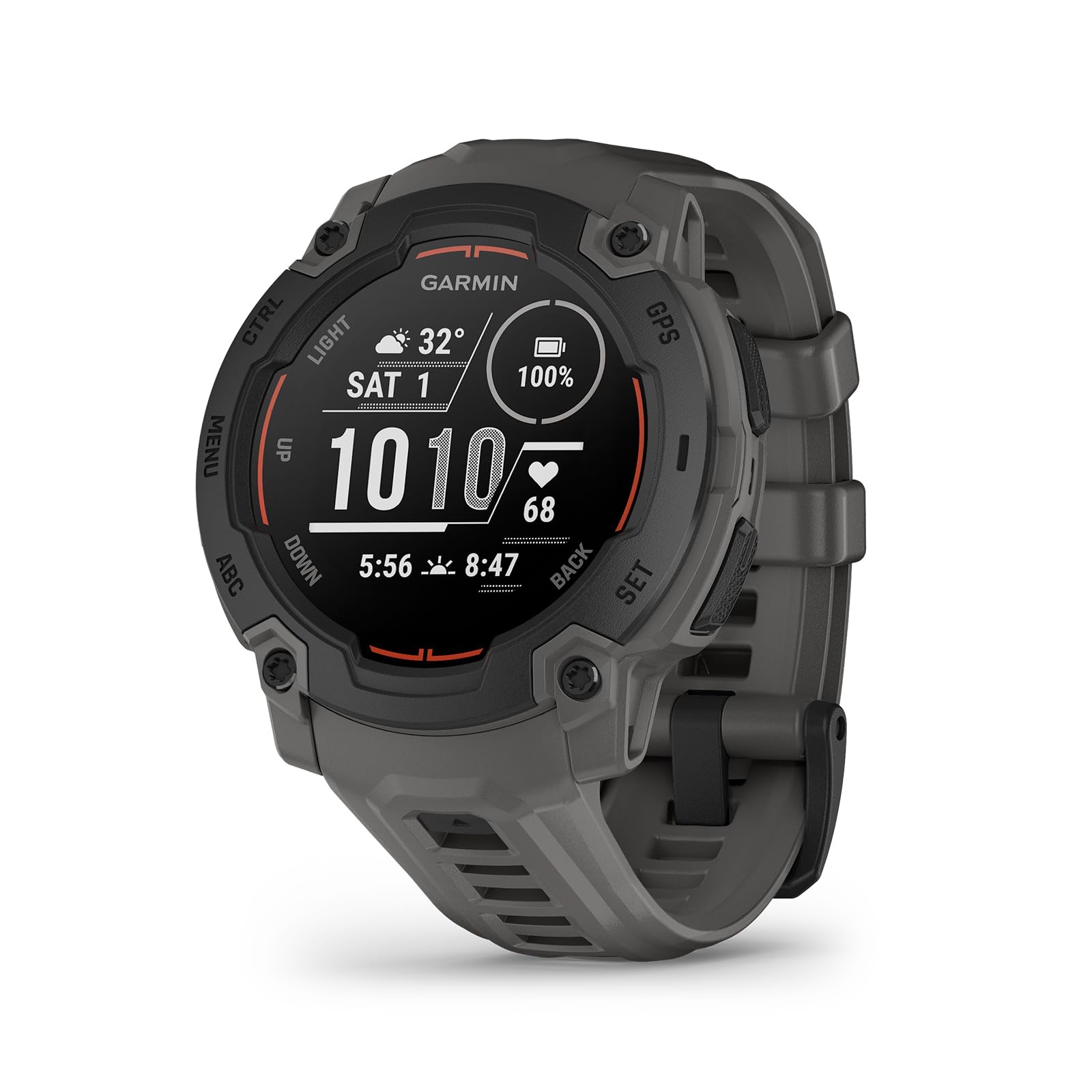 Garmin Instinct E, Smartwatch, 45mm, Display MIP, GPS, Cardio, SpO2, +70 app per lo sport, Training Readiness, Activity Tracker 24/7, Notifiche, Connect IQ, Autonomia 16 giorni (Black & Charcoal)