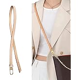 KIYOMIL Genuine Vachetta Leather Shoulder Bag Strap Replacement for Handbag or Purse(APRICOT-Width:0.39in&Length:35.4in,Single Buckle)