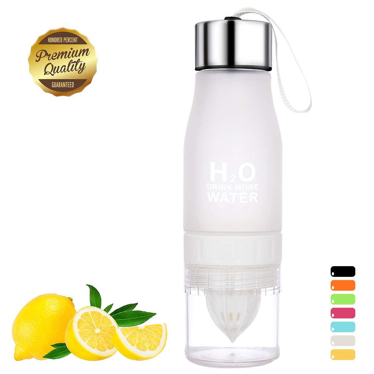 HANTAJANSS Lemon Bottle Outdoor Sport Travel Infuser Juice Fruit Pulp Water Bottles