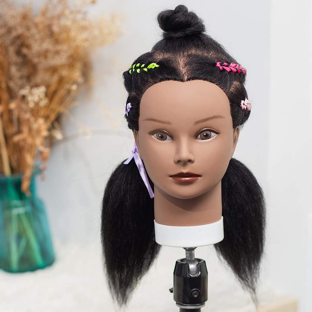 Afro Mannequin Head 100 Real Yaki Hair, Hairdresser Training Head