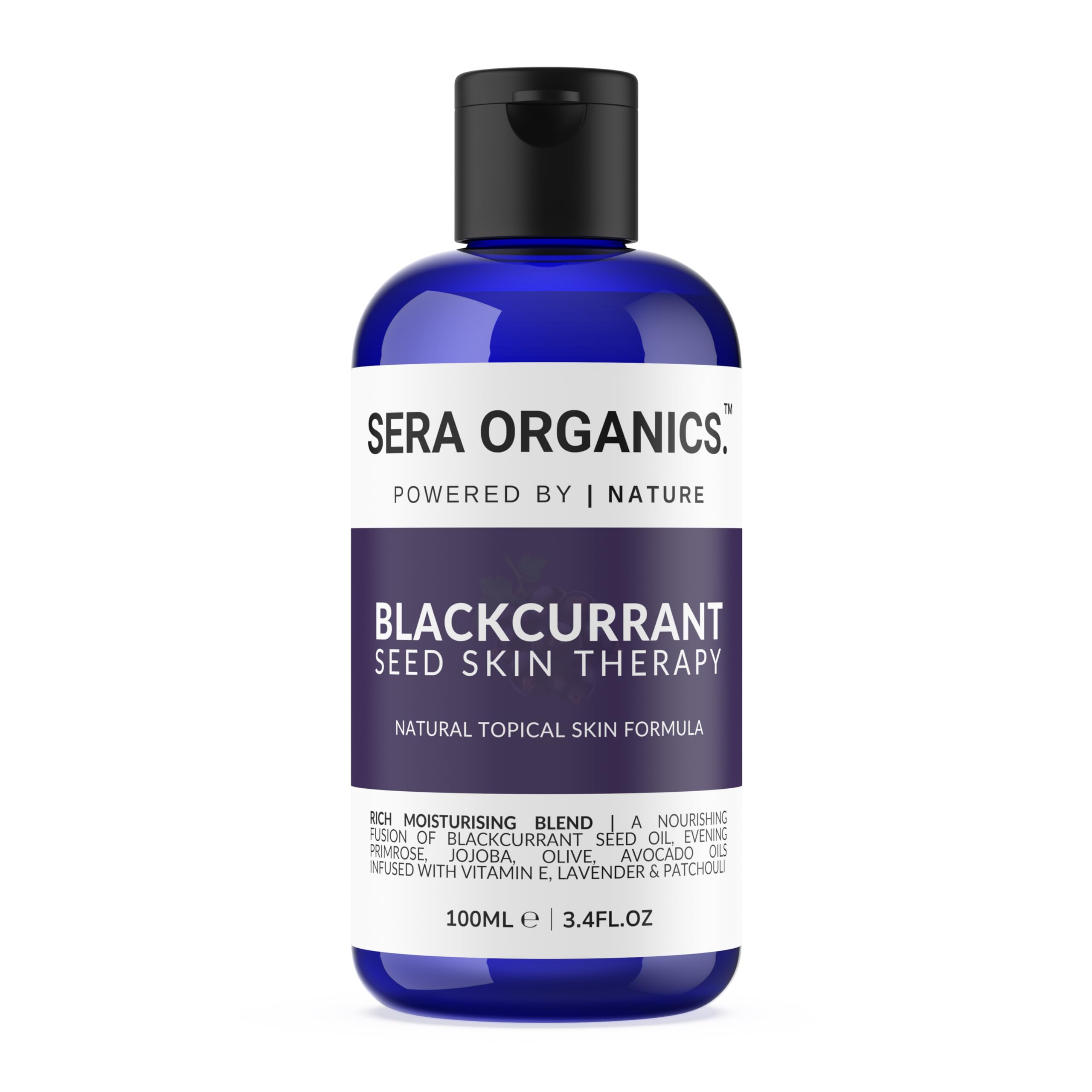 Blackcurrant Repair Oil – For Dry, Sensitive Skin, Eczema, Psoriasis & Irritation – Moisturising Botanical Blend with Avocado, Jojoba & Evening Primrose – 100ml by Sera Organics