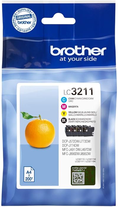 Brother LC3211 Inkjet Cartridges Multi Pack Cyan Magenta Yellow Black