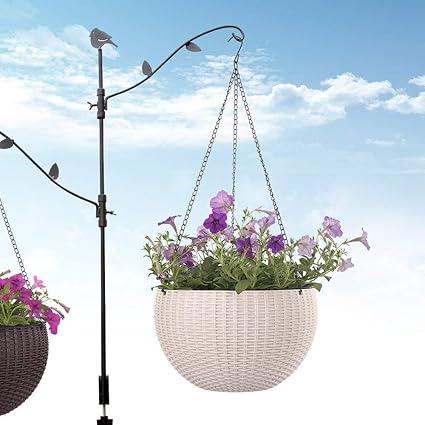 Plastic Flower Pot with Hanging Chain 6 Pieces, Multicolour, Pot Diameter -7.1 Inch, Pot Height -4.8 Inch, Pot Thickness -3 mm, Chain Length -13 inch Approx. AVA72