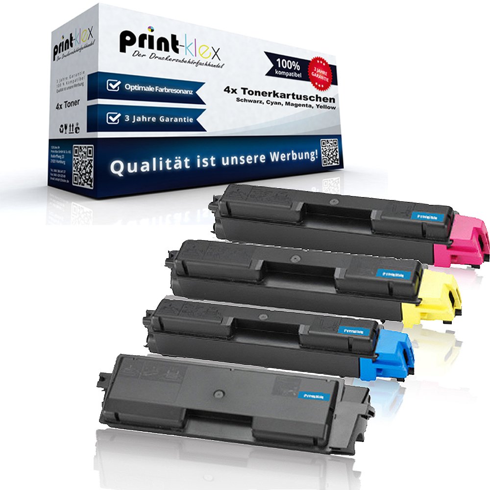 Print-Klex 4 x Compatible XXL Toner Cartridge for Kyocera TK590, FS-C2026 MFP and FS-C2126 MFP +, FS-C2526 MFP, FS-C2626 MFP FS-C5250 DN FSC5250DN FSC2026MFP Plus FSC2126MFP Plus FSC2526MFP FSC26