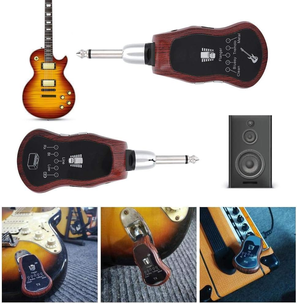 Guitar Transmitter, UHF Wireless Guitar System Transmitter Rechargeable