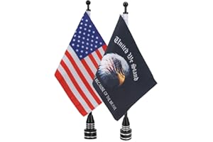E-MOST 6x9'' American Flag & Eagle Flag for Motorcycles Flag Mounts and Flags Flagpole, Fit for Harley Davidson Honda 750 Shadow Goldwing CB VTX CBR Yamaha
