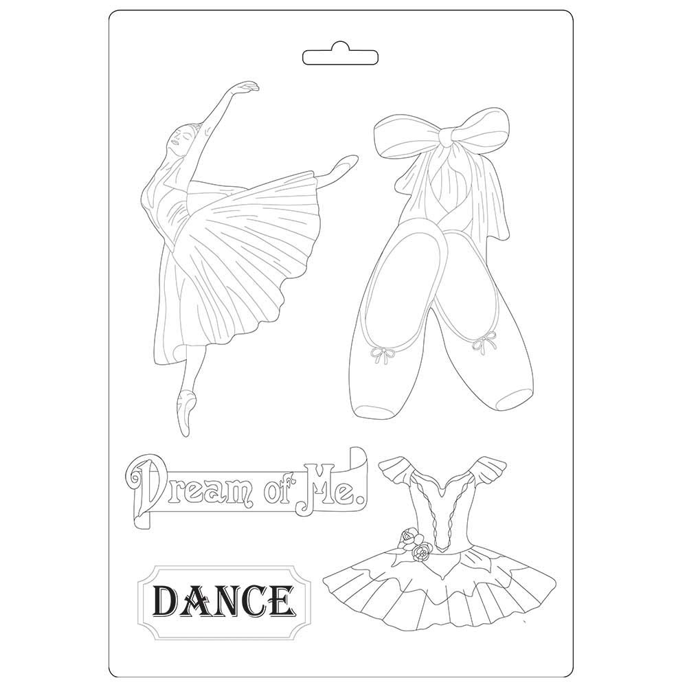 Stamperia Soft Mould-Passion Dancer, White, A4