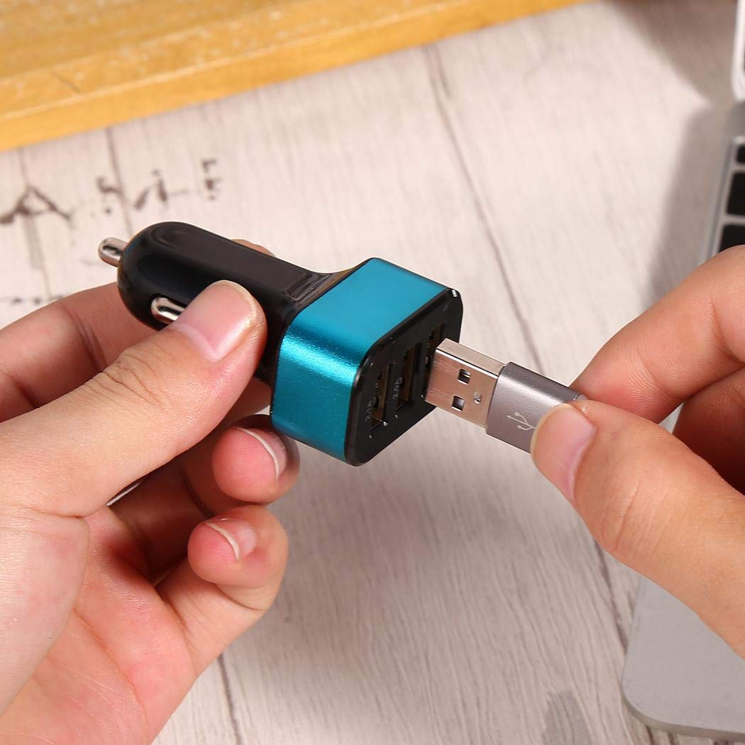 Pinsparkle 2pcs 60% Code Car Charger Mobile Phone 3 Ports USB Fast Charging Adapter for Smart Phones Car Chargers