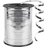 500 Yards Curling Ribbon,1/5 Inch Shiny Silver Ribbon,Balloon String, Party Decoration,Ribbons for Florist Flower Bows for Graduation Supplies
