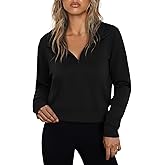 Totatuit Women Half Zip Up Cropped Lapel Sweatshirt Quarter Zipper Casual Long Sleeve Tops Fall Trendy Clothes