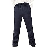 Butygity Fleece Sweatpants for Men with Pockets Drawstring Waistband Baggy Gym Workouts Lounging Sweat Pants Open Bottom