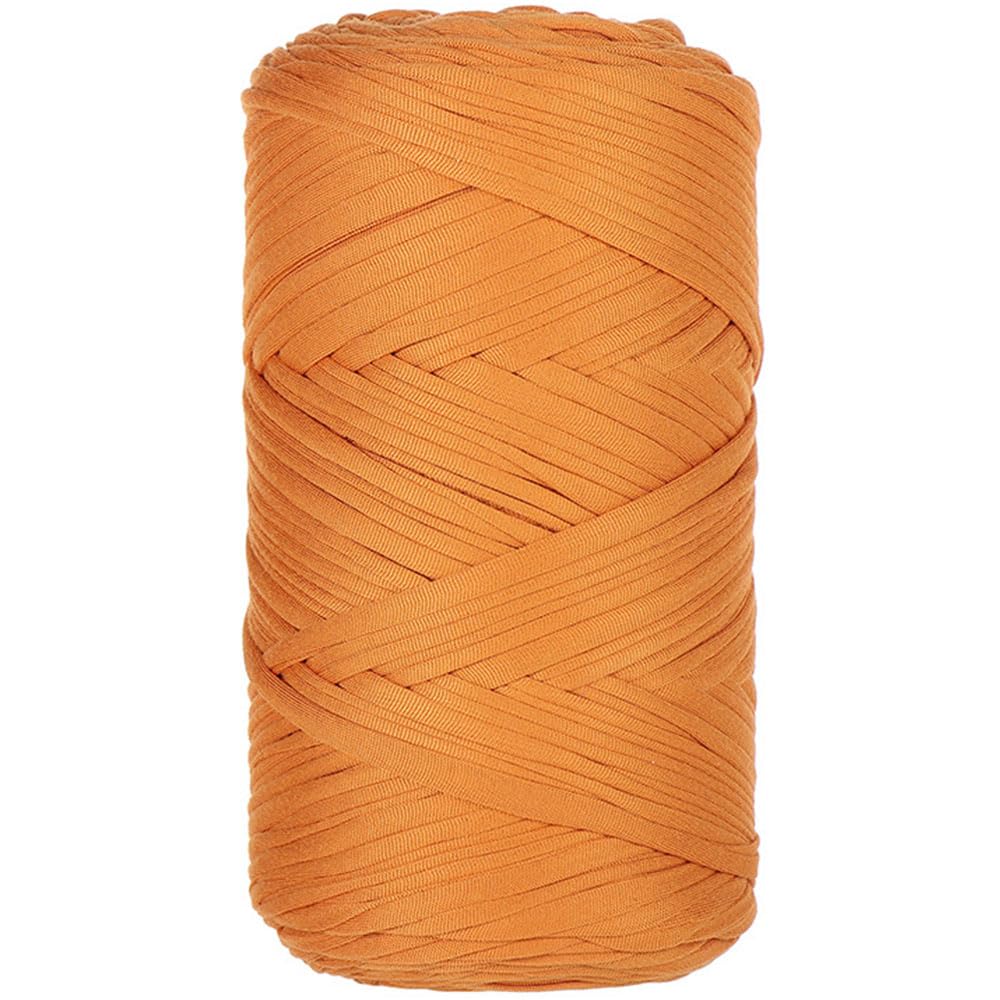 1 Pcs 400g Cotton Soild Color T-Shirt Yarn Fabric Crochet Yarn for DIY Knitting Handbags Hat Shoes Purse Basket