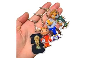 World Cup Mascot Acrylic Figurine Set – 4-Pack with Eagle, Moose, Jaguar & Trophy | Double-Sided Printed Standee for Desk, Sh
