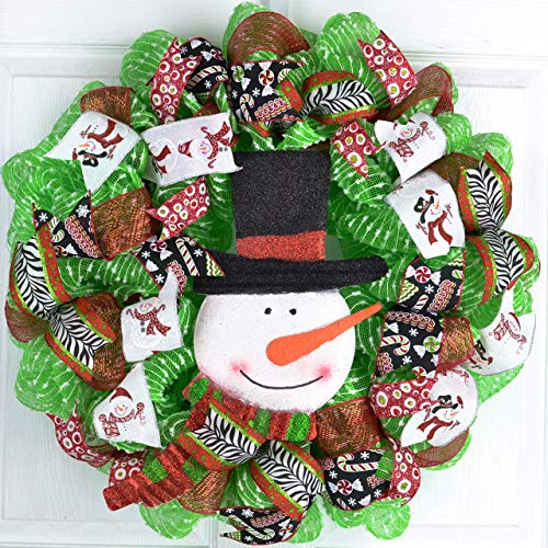 plush snowman wreath accent