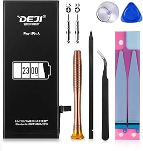 DEJI Battery for iPhone 6, 2300mAh High Capacity Replacement Battery for iPhone 6 A1549, A1586, A1589, with Professional Repair Tool Kit and Instructions -[2 Year Warranty]