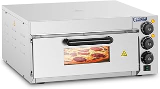 Royal Catering RCPO-2000-1PE Pizzaofen elektrisch 2000W 1 Kammer Pizzabackofen Pizza Ofen Schamotte Schamotteboden