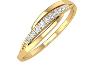 FINEROCK 1/11 Carat Round Diamond Anniversary Wedding Band Ring in 10K Gold (I1-I2 Clarity)