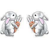 925 Sterling Silver Animal Stud Earrings for Women Girls Panda/Narwhal/Airplane/Piggy/Frog/Dinosaur/Bunny/Dolphin Earrings Jewelry Birthday Christmas Pet Fans Gifts