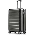 NINETYGO 20-Inch Carry-On Luggage Lightweight, Airline Approved (22 X 14 X 9), Perfect for 3-5 Days Trips, Double Spinner Wheels, 100% Hardshell PC, TSA Lock (Black, Rhine)