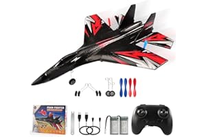 FREMEGO SU27 RC Plane, 2.4GHZ RC Airplane Ready to Fly Remote Control Airplane W/ 2 Batteries & 6-axis Gyro Stabilizer, 2CH RTF Hobby RC Glider for Beginners Kids Boys Girls Adults