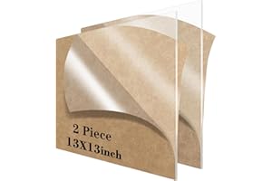 Lesnlok 13 x 13 Acrylic Sheet 1/8 Thick 3mm 2 Pieces Plexiglass Sheet,for Sign,Craft,Photo Frame, DIY Display Projects (2, 13" x 13")