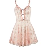 Women Lingerie Babydoll Lace Nightgown V-Neck Chemise Sleepwear Dress S-XXL