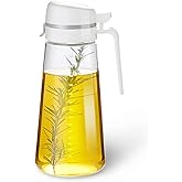 Meterga Oil Dispenser Bottle, 29oz Glass Oil Bottle with Scale, Kitchen | Auto Flip Lid, Leak Proof Design, Precise Pouring f