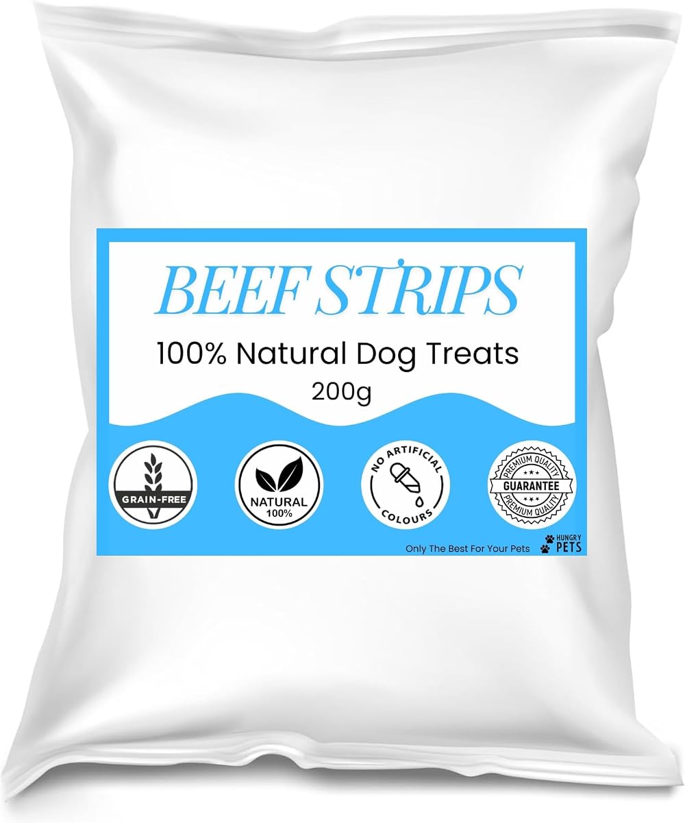 Hungry Pets Premium Natural Dog Treats Beef Strips 200g