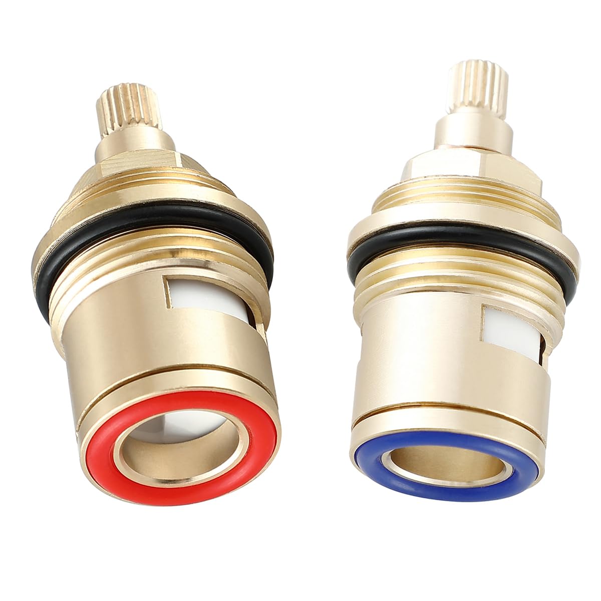 Ownace Pair of Replacement Bath Tap Valves Quarter Turn Ceramic 3/4" 50MM 20 Teeth Supplied with Brass Screws