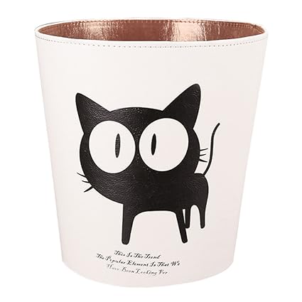 MAJOZ Papierkörbe Kinder 10L Papierkorb Cartoon-Muster Wasserdichter Abfallbehälter Leder Mülleimer für Wohnzimmer, Küche, Es