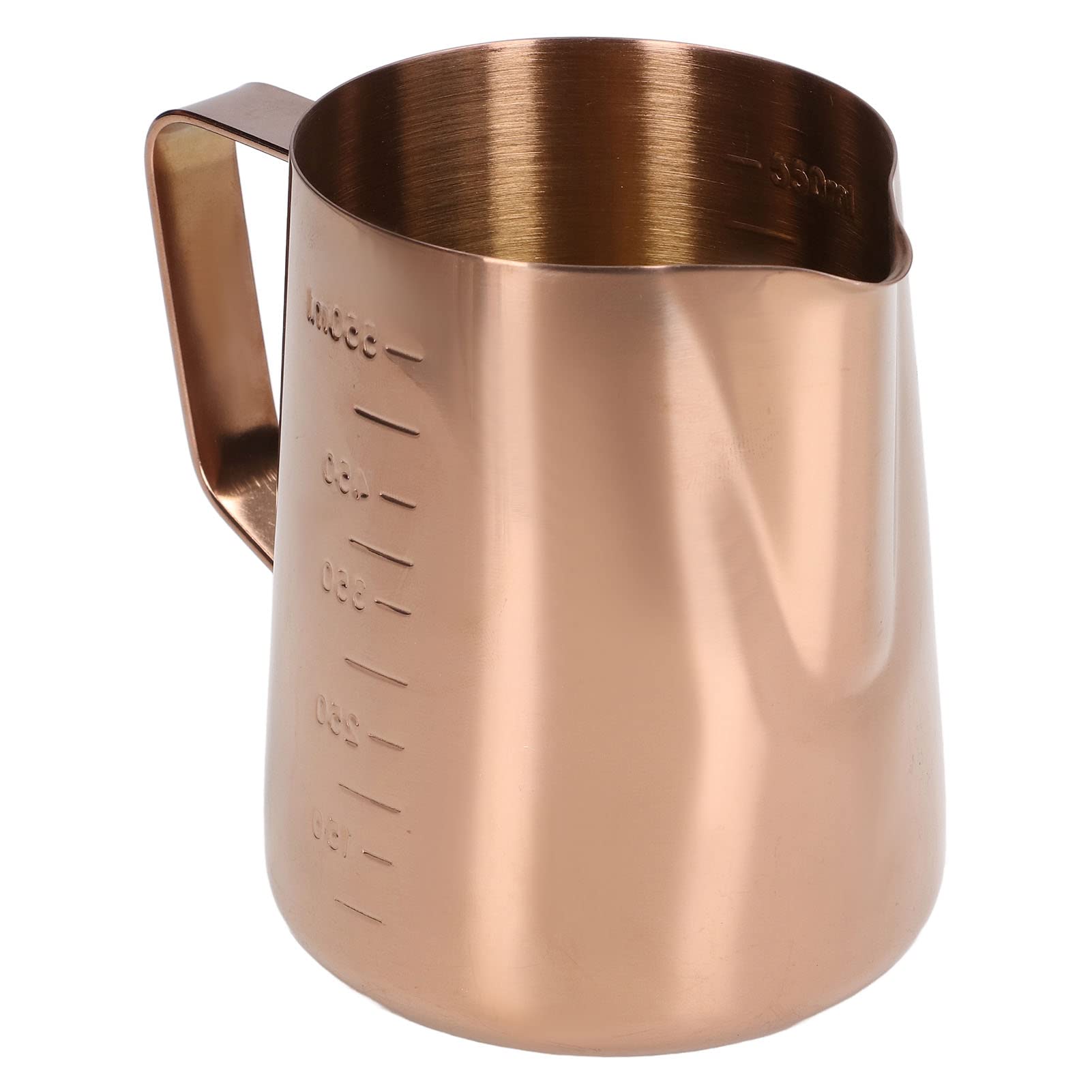 AUHX Milk Frothing Cup, Rose Gold Coffee Steaming Pitcher Exquisite with Scale for Kitchen for Dessert Shop