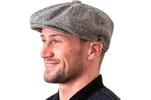 ハットマン・オブ・アイルランド Hatman of Ireland Men's Donegal Tweed 8 Piece Cap Irish Newsboy Hat, Made in Ireland