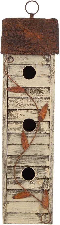 Glitzhome 17.95" H Wooden Three-Tier Hanging Distressed Garden Birdhouse : Garden & Outdoor